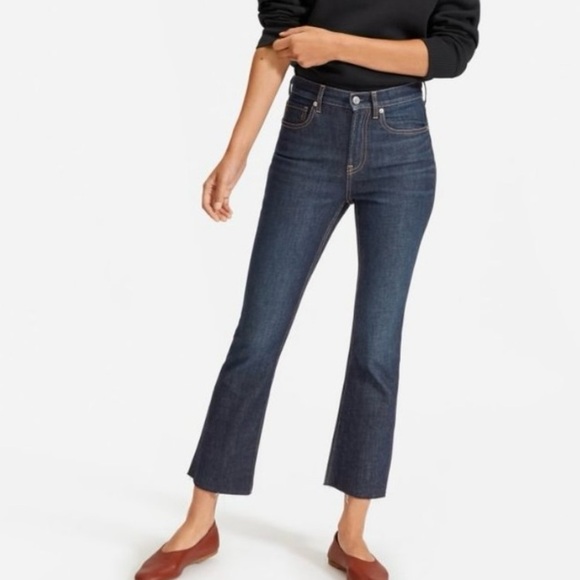 Everlane High Rise Kick Crop Raw Hem Jeans Size 25 - Picture 1 of 9
